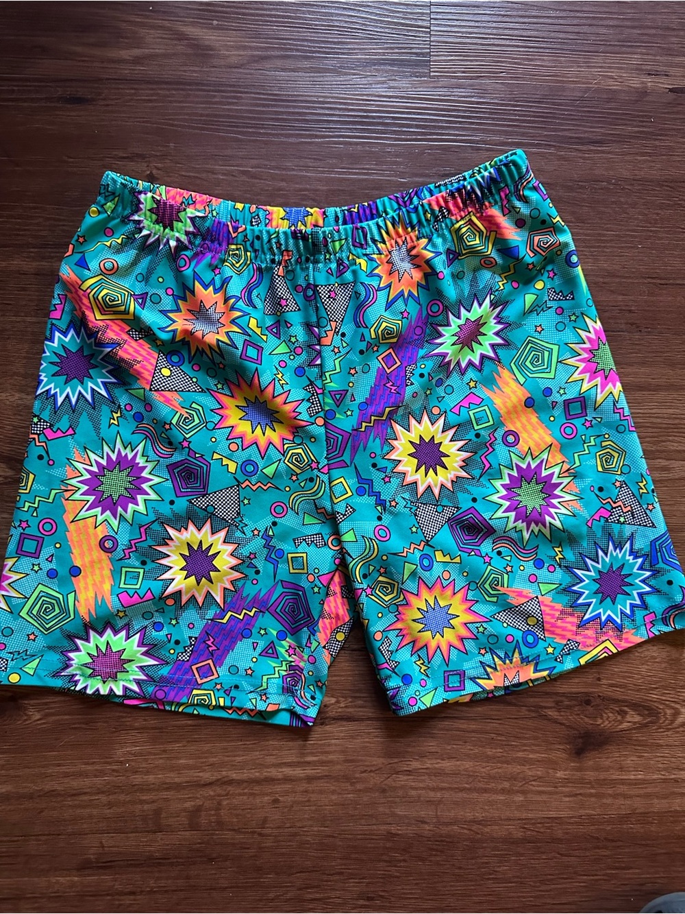 Vintage Women’s Teal Geometric Bike Shorts